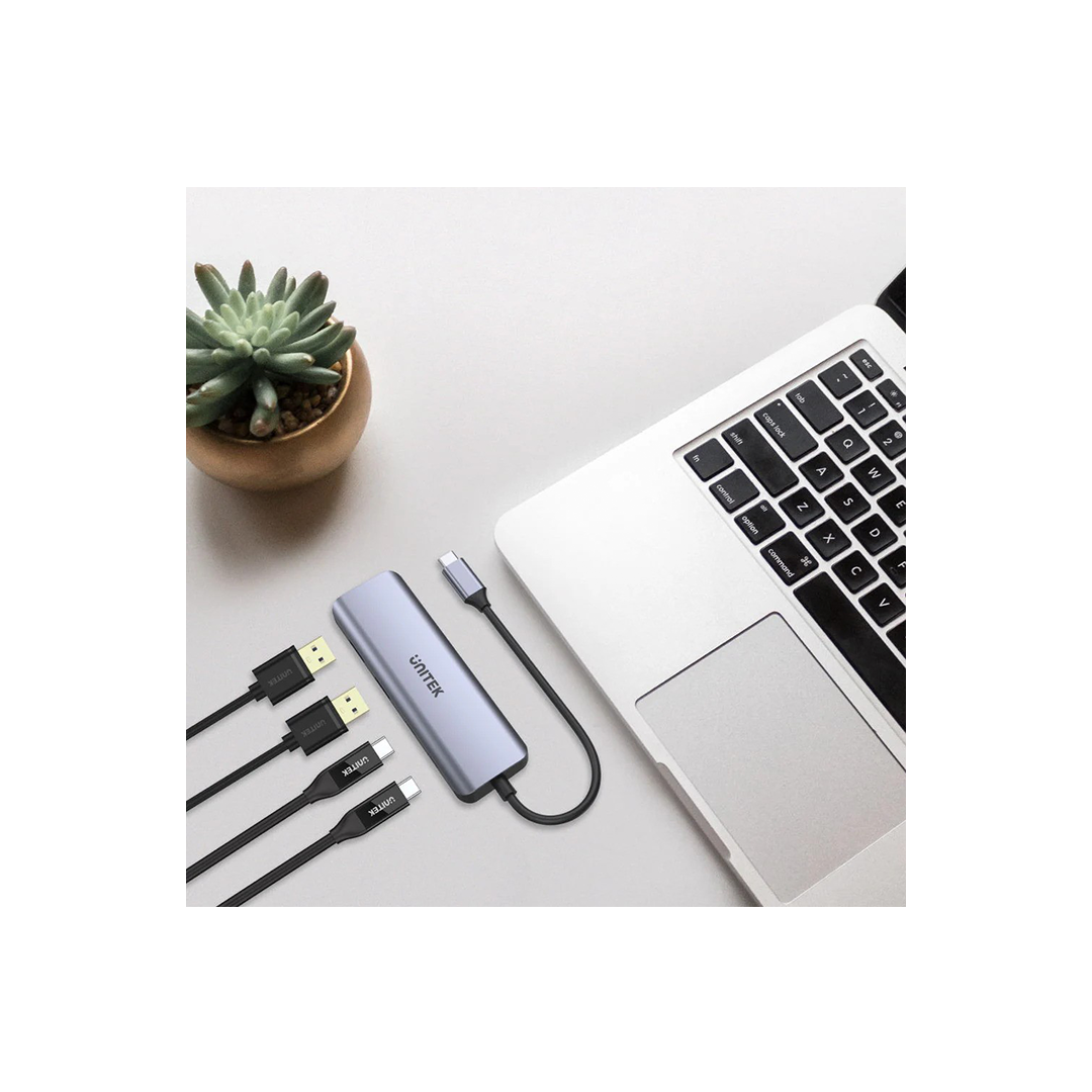 موزع Unitek H1107Q uHUB Q4 Next 4 في 1 USB-C موزع Unitek H1107Q uHUB Q4 Next 4 في 1 USB-C